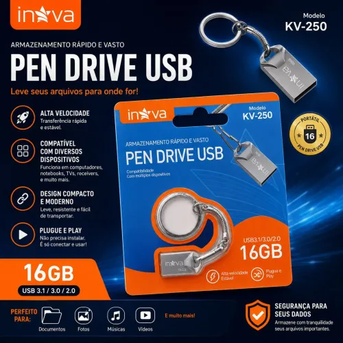 Pen drive 16gb kv-250 USB 3.1/3.0/2.0
