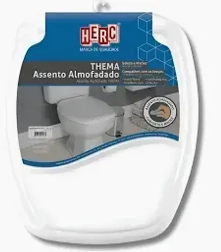 Assento sanitário almofadado quadrado branco Thema Herc