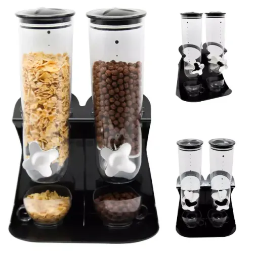 Dispenser de Cereais Duplo 3 Litros em Acrílico - E034746