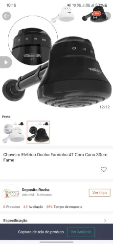 Chuveiro completo/ Novo sem uso