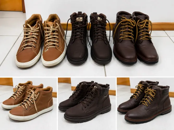 Kit com 3 pares de calçados masculinos - Tam. 41