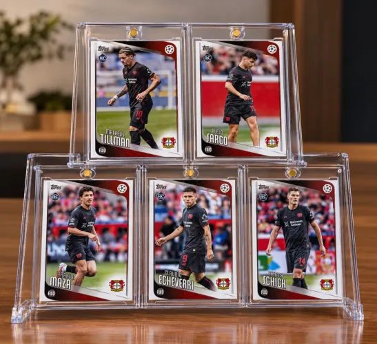 kit 5 cards topps chrome bayer leverkusen