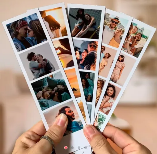 Fotos Polaroid em Tirinhas com imã para Geladeira 