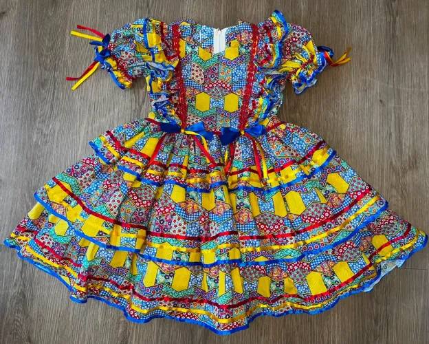 Vestido junino caipira infantil
