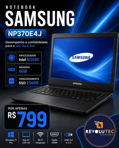 Notebook Samsung 370E Intel 8GB SSD 256GB Recondicinado
