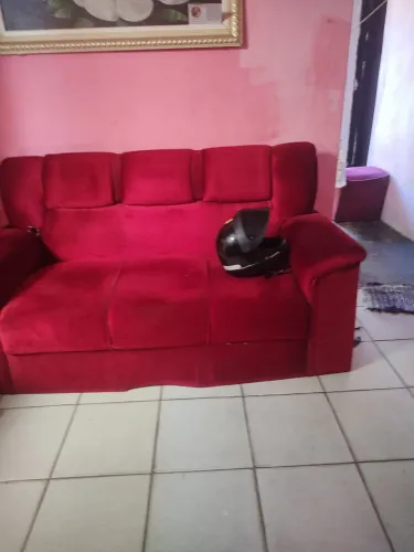 Sofá vermelho veludo 