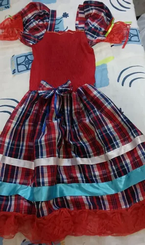 Vestido de São João. 6 a 8 anos.