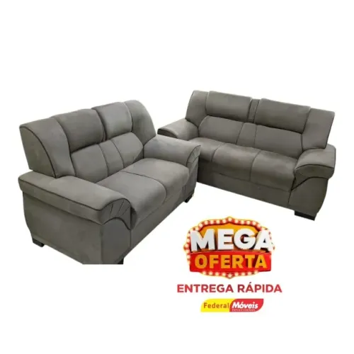 Sofá 2 e 3 lugares Conjunto Tec. Suede FAZEMOS ENTREGA