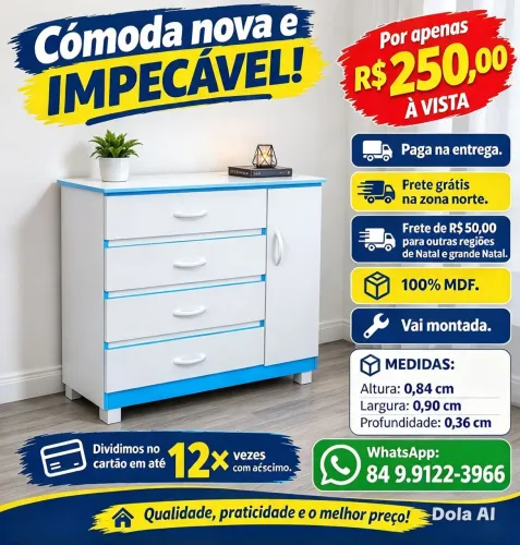 Disponível ainda, peça a sua, frete grátis na ZN.