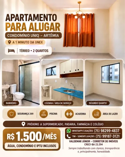 Apartamento Térreo no Condomínio Uniq Artêmia - 2 Quartos e Área de Lazer