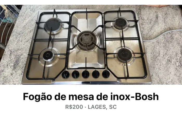 Fogão de inox de mesa 