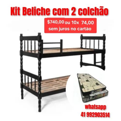 Beliche com 2 colchão novo kit # 10x sem juros no cartão