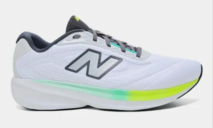 Tênis New Balance Fresh Foam 680V9 Masculino Branco+Cinza Tamanho 40