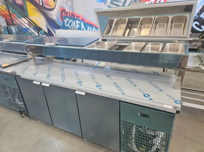 balcão refrigerado com condimentadora inox 2 metros