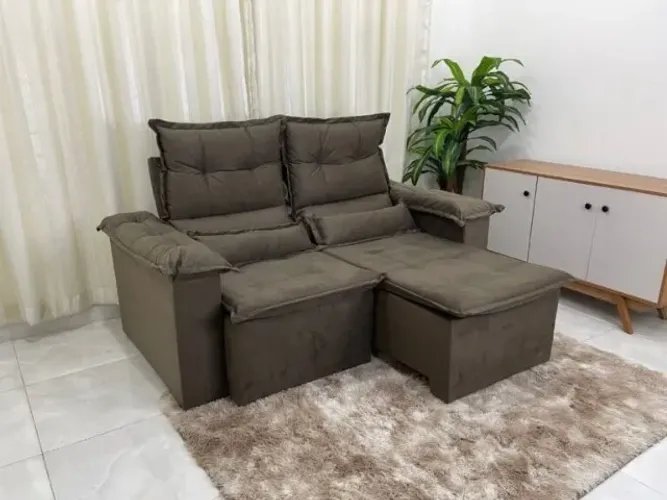 Sofá Marrom Retrátil 1.80m