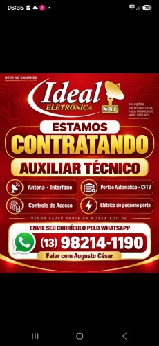 Estamos Contratando Auxiliar Técnico