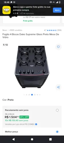 fogão Dako semi novo 200$