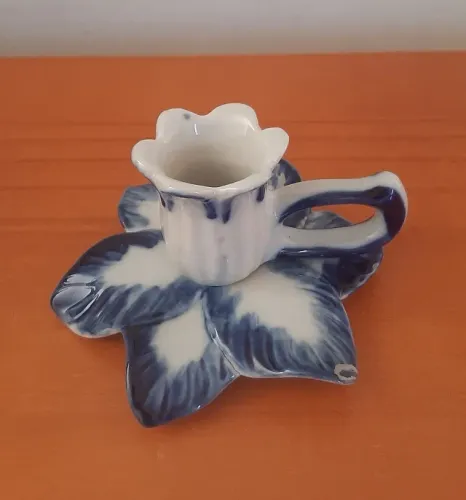 Castiçal Palmatória Porcelana Monte Sião