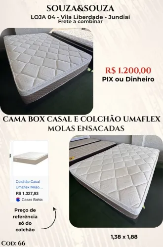Cama Box Casal + Colchão Umaflex