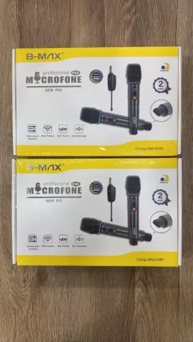Kit 1/2 Microfones Sem Fio com Som Cristalino UHF Profissional sem Ruído
