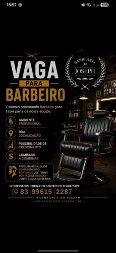 VAGA PARA BARBEIRO