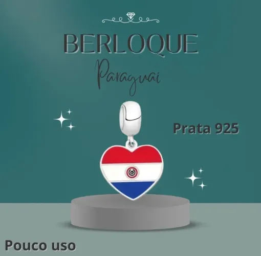 Berloque Paraguai em prata 925