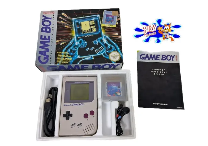 Game boy classic na caixa manual e jogo tetris
