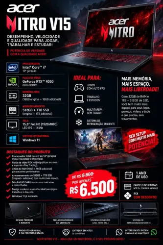 Notebook ACER NITRO V15