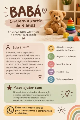 Babá- crianças a partir de 3 anos