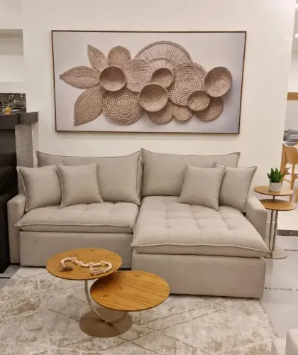 Sofá cama gana linho novo de fabrica gett moveis