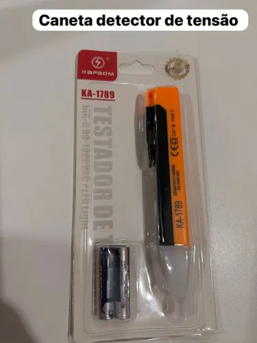 caneta detector de tensão Kapbom modelo KA-1789 na cor laranja e preta.