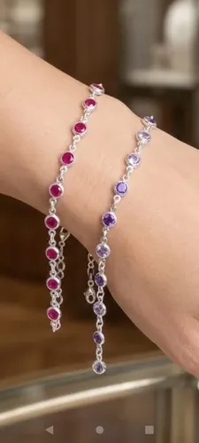 Pulseira de zirconias em PRATA