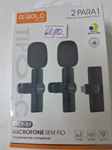 Microfone de Lapela Tipo C sem fio MCF-07 Gold