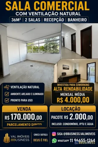 SALA DISPONIVEL PARA COWORKING! para venda e locação, Centro, São Caetano do Sul, SP