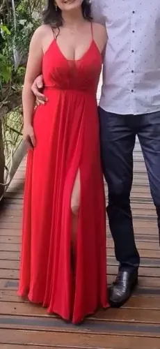 Vestido longo vermelho