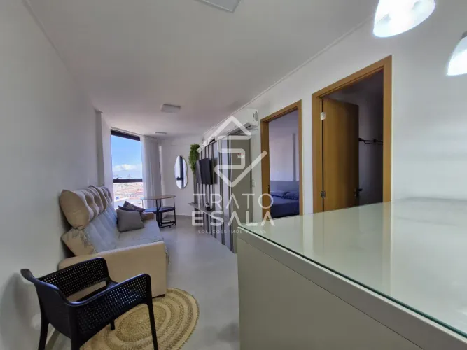 Apartamento quarto e sala, no Edifício Studio Design 3, em frente à Praça Lions, na Pajuça