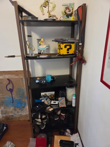 Conjunto Duas Estantes Marrom e Preta