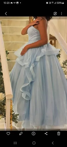 Vestido debutante azul com anágua, lindo!!