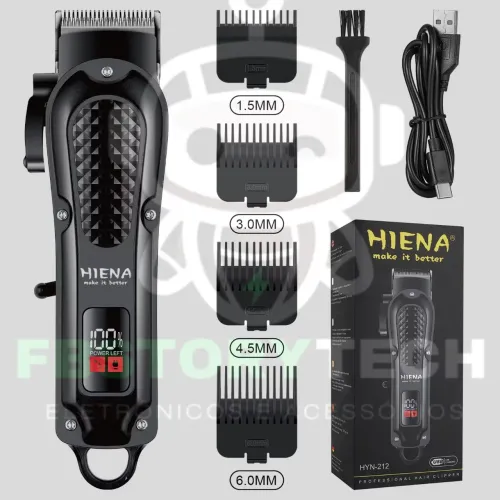 MÁQUINA PROFISSIONAL HYENA HYN-212 + KIT BARBEIRO | ÚLTIMAS UNIDADES!