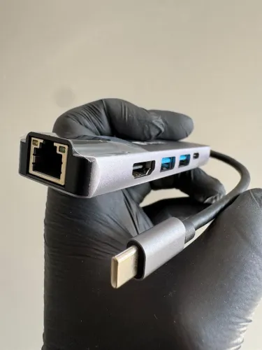Hub tipo c com HDMI USB Rj45 conversor type-c para HDTV cabo de rede