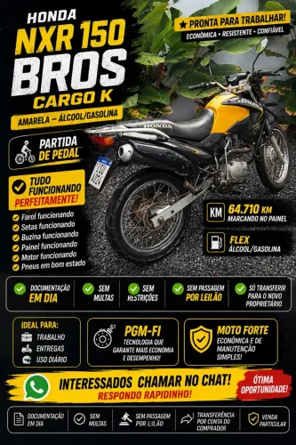HONDA NXR 150 BROS CARGO K - 2011/2012 - AMARELA