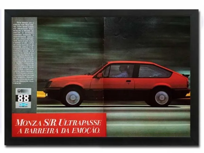 Monza SR 1988 - Quadro decorativo com propaganda original de revista