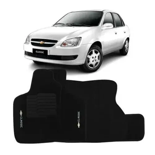 Tapete Chevrolet Classic - Preto 3 Peças - W1204