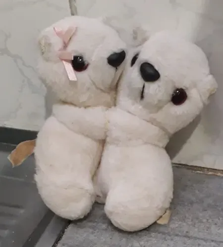 Casal de Ursinhos de Pelúcia (Anos 80) - 18cm