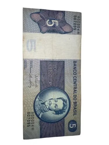 5 Cruzeiros 1970 Série 0004 Reposição Asterisco