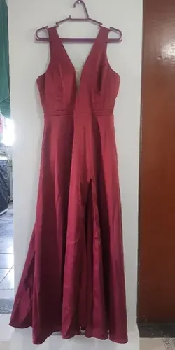 Vestido de festa marsala tam G