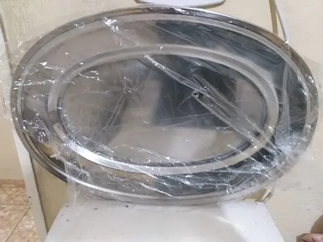 Locação Aluguel Bandeja Oval Para Salada Porção Inox 44x30cm sai 4,50
