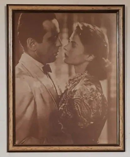 Quadro Gravura Casablanca 38,5 X 31 cm Cinema Humphrey Bogart Ingrid Bergman