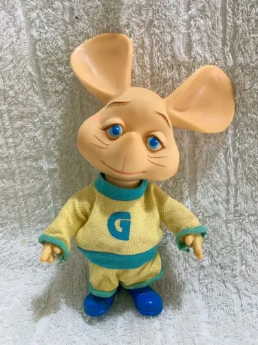 Boneco Topo Gigio anos 70 - Estrela -Vinil - Conjunto Amarelo