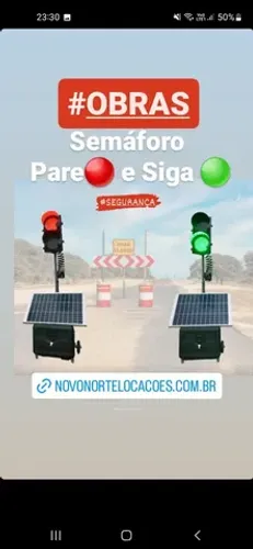 Semáforo solar móvel 